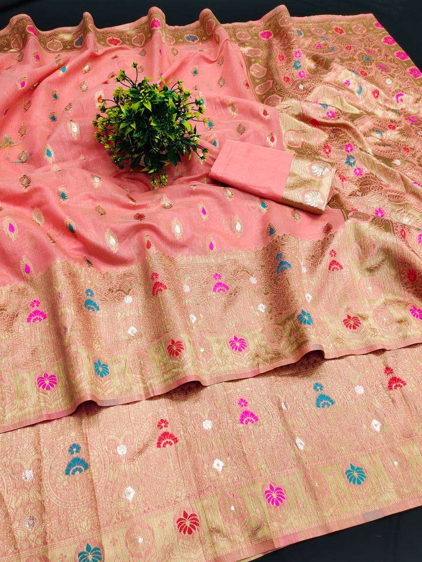 Riya Meena Butti Banarasi Cotton Silk Catalog 