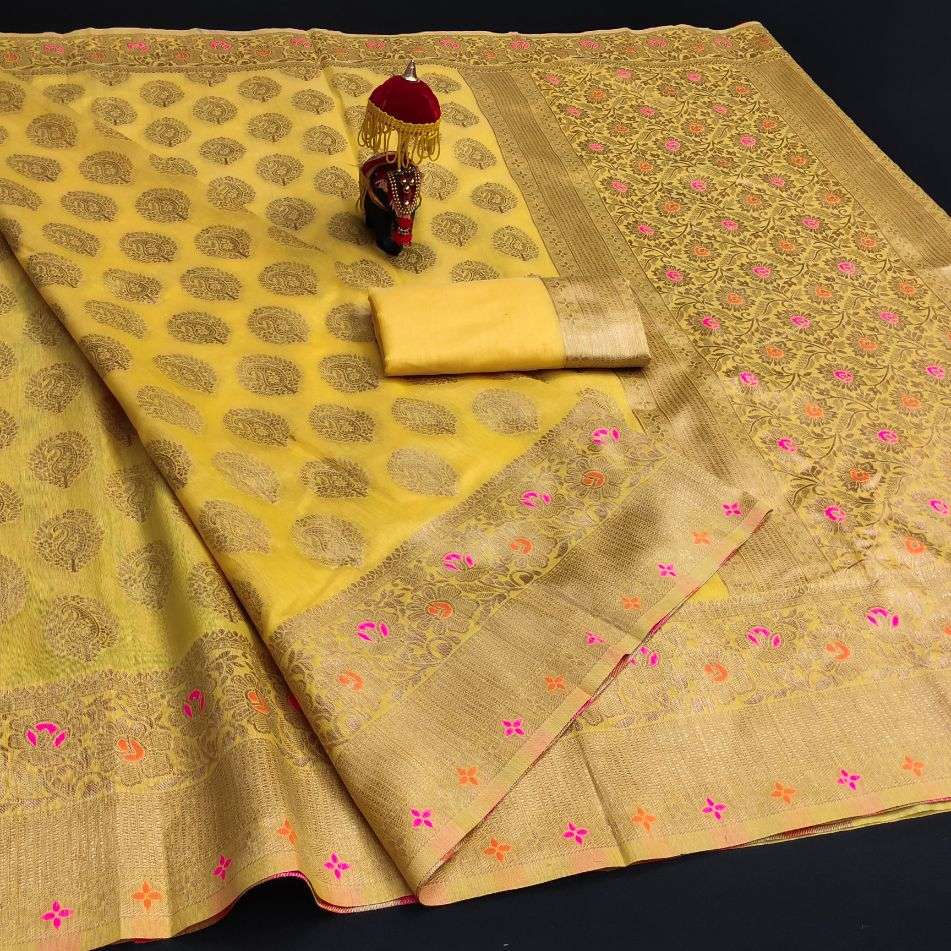 Shivani Meena Border Cotton silk Rich Pallu Collection 